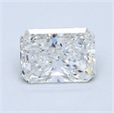 1.02 Carats, Radiant Diamond with  Cut, D Color, SI2 Clarity and Certified by EGL