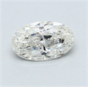 0.80 Carats, Oval Diamond with  Cut, F Color, SI1 Clarity and Certified by EGL