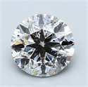 1.73 Carats, Round Diamond with Excellent Cut, D Color, SI2 Clarity and Certified by EGL