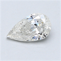 0.72 Carats, Pear Diamond with  Cut, D Color, SI2 Clarity and Certified by EGL