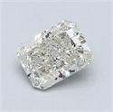 0.91 Carats, Radiant Diamond with  Cut, G Color, SI2 Clarity and Certified by EGL