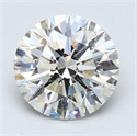 2.01 Carats, Round Diamond with Excellent Cut, F Color, SI1 Clarity and Certified by EGL