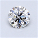 0.90 Carats, Round Diamond with Very Good Cut, D Color, SI1 Clarity and Certified by EGL