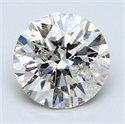 2.06 Carats, Round Diamond with Excellent Cut, H Color, SI2 Clarity and Certified by EGL