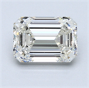 1.51 Carats, Emerald Diamond with  Cut, E Color, VS1 Clarity and Certified by EGL