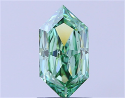 Picture of Lab Grown Diamond 1.53 Carats, HEXAGONAL with  Cut, Fancy Vivid Green Color, VS1 Clarity and Certified by IGI