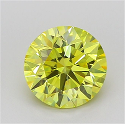 Picture of Lab Grown Diamond 1.50 Carats, Round with Excellent Cut, Fancy Vivid Yellow Color, VVS2 Clarity and Certified by IGI