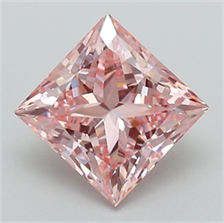 Picture of Lab Grown Diamond 2.08 Carats, Princess with  Cut, Fancy Intense Pink Color, VS1 Clarity and Certified by IGI