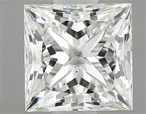 Picture of Natural Diamond 0.71 Carats, Princess with  Cut, J Color, SI1 Clarity and Certified by GIA