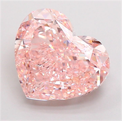 Picture of Lab Grown Diamond 4.02 Carats, Heart with  Cut, Fancy Vivid Pink Color, VS2 Clarity and Certified by IGI