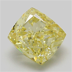 Picture of Lab Grown Diamond 2.19 Carats, CUSHION MODIFIED with  Cut, Fancy Intense Yellow Color, VS1 Clarity and Certified by IGI