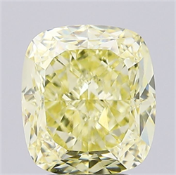 Picture of Lab Grown Diamond 3.76 Carats, CUSHION MODIFIED with  Cut, Fancy Yellow Color, VVS2 Clarity and Certified by IGI
