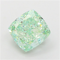 Picture of Lab Grown Diamond 2.07 Carats, CUSHION MODIFIED with  Cut, Fancy Vivid Green Color, VVS2 Clarity and Certified by IGI