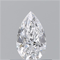 Natural Diamond 0.50 Carats, Pear with  Cut, D Color, VVS2 Clarity and Certified by GIA