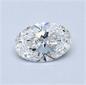 Natural Diamond 0.51 Carats, Oval with  Cut, F Color, SI1 Clarity and Certified by GIA