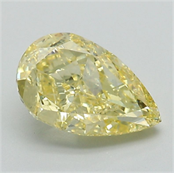 Picture of Lab Grown Diamond 1.70 Carats, Pear with  Cut, Fancy Vivid Yellow Color, VS2 Clarity and Certified by IGI