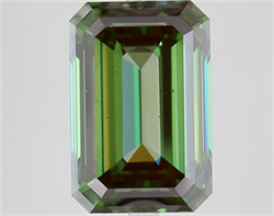 Picture of Lab Grown Diamond 8.55 Carats, Emerald with  Cut, Fancy Vivid Green Color, VS2 Clarity and Certified by IGI
