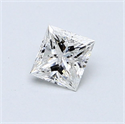 Natural Diamond 0.45 Carats, Princess with  Cut, F Color, I2 Clarity and Certified by GIA