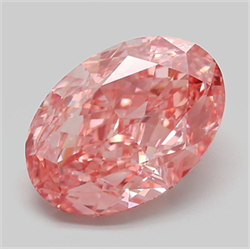 Picture of Lab Grown Diamond 7.04 Carats, Oval with  Cut, Fancy Vivid Pink Color, VVS2 Clarity and Certified by IGI