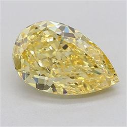 Picture of Lab Grown Diamond 3.01 Carats, Pear with  Cut, Fancy Vivid Yellow Color, VS2 Clarity and Certified by IGI