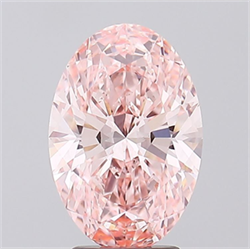 Picture of Lab Grown Diamond 3.21 Carats, Oval with  Cut, Fancy Vivid Pink Color, VS1 Clarity and Certified by IGI