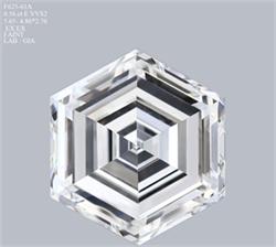 Picture of Natural Diamond 0.56 Carats, HEXAGONAL with  Cut, E Color, VVS2 Clarity and Certified by GIA