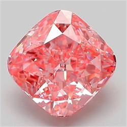 Picture of Lab Grown Diamond 3.04 Carats, CUSHION MODIFIED with  Cut, Fancy Vivid Pink Color, VVS2 Clarity and Certified by IGI