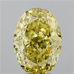 Picture of Lab Grown Diamond 5.12 Carats, Oval with  Cut, Fancy Intense Yellow Color, VS1 Clarity and Certified by IGI