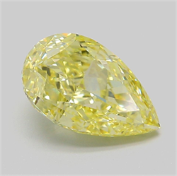 Picture of Lab Grown Diamond 3.05 Carats, Pear with  Cut, Fancy Intense Yellow Color, VS1 Clarity and Certified by IGI