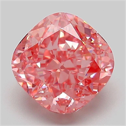 Picture of Lab Grown Diamond 3.12 Carats, CUSHION MODIFIED with  Cut, Fancy Vivid Pink Color, VVS2 Clarity and Certified by IGI