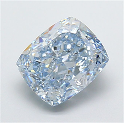 Picture of Lab Grown Diamond 3.34 Carats, CUSHION MODIFIED with  Cut, Fancy Blue Color, VVS2 Clarity and Certified by IGI
