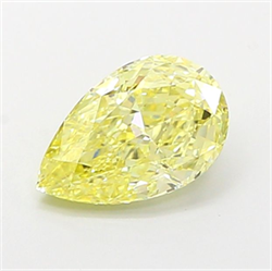Picture of Lab Grown Diamond 1.29 Carats, Pear with  Cut, Fancy Intense Yellow Color, VVS2 Clarity and Certified by IGI