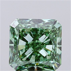 Picture of Lab Grown Diamond 3.52 Carats, SQUARE RADIANT with  Cut, Fancy Vivid Green Color, VS1 Clarity and Certified by IGI