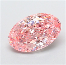Picture of Lab Grown Diamond 1.90 Carats, Oval with  Cut, Fancy Vivid Pink Color, IF Clarity and Certified by IGI