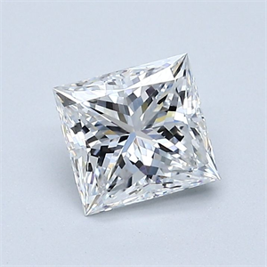 Picture of Natural Diamond 1.02 Carats, Princess with  Cut, E Color, VVS2 Clarity and Certified by GIA
