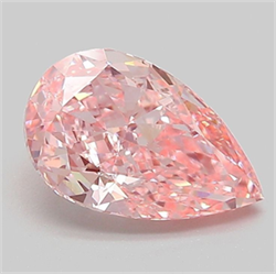 Picture of Lab Grown Diamond 1.56 Carats, Pear with  Cut, Fancy Vivid Pink Color, VVS1 Clarity and Certified by IGI