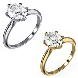Picture of Oval 6 prongs Classic solitaire engagement ring settings