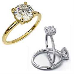 Picture of Low Profile Hidden Halo Engagement ring Setting