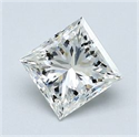 Natural Diamond 1.00 Carats, Princess with  Cut, I Color, SI1 Clarity and Certified by GIA