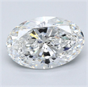 Natural Diamond 2.81 Carats, Oval with  Cut, F Color, SI1 Clarity and Certified by GIA