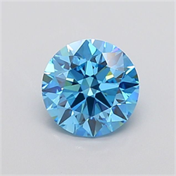 Picture of Lab Grown Diamond 1.69 Carats, Round with Ideal Cut, Fancy Vivid Blue Color, VVS2 Clarity and Certified by IGI