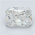 Natural Diamond 1.70 Carats, Radiant with  Cut, F Color, VS2 Clarity and Certified by GIA