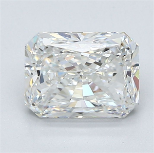 Picture of Natural Diamond 1.70 Carats, Radiant with  Cut, F Color, VS2 Clarity and Certified by GIA