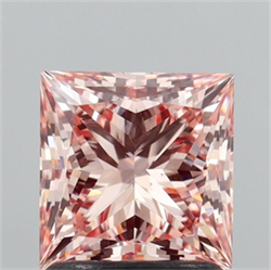 Picture of Lab Grown Diamond 1.52 Carats, Princess with  Cut, Fancy Intense Pink Color, VS2 Clarity and Certified by IGI