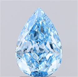 Picture of Lab Grown Diamond 1.88 Carats, Pear with  Cut, Fancy Vivid Blue Color, VVS2 Clarity and Certified by IGI