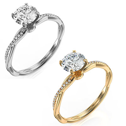 Picture of Micro Pave dainty Engagement ring Setting
