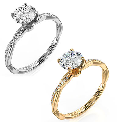 Micro Pave dainty Engagement ring Setting