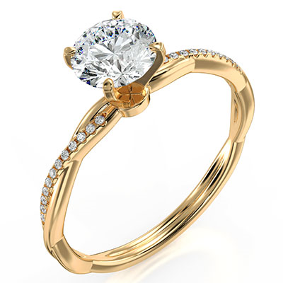 Micro Pave dainty Engagement ring Setting
