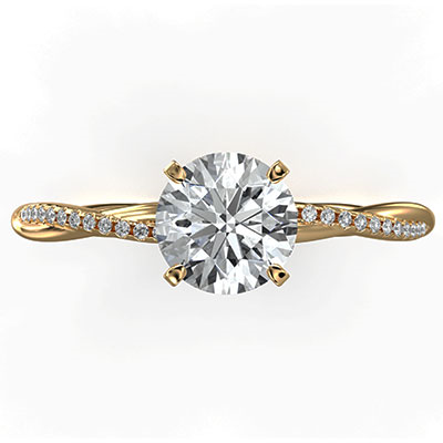 Micro Pave dainty Engagement ring Setting