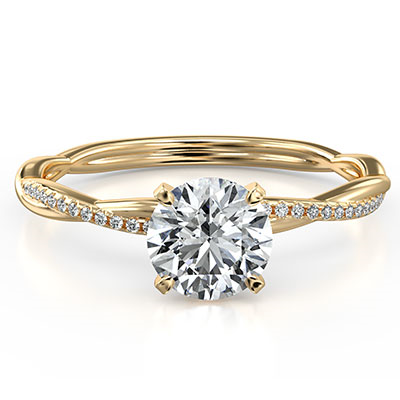 Micro Pave dainty Engagement ring Setting